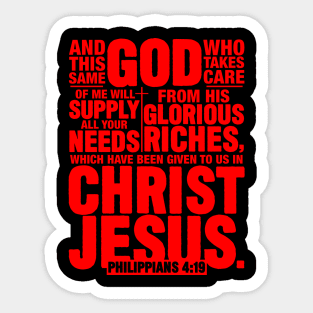 Philippians 4:19 Sticker